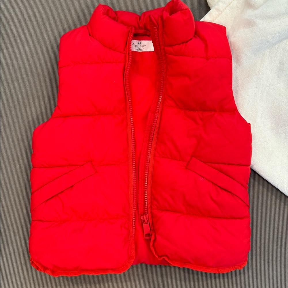 Unisex red puffy vest